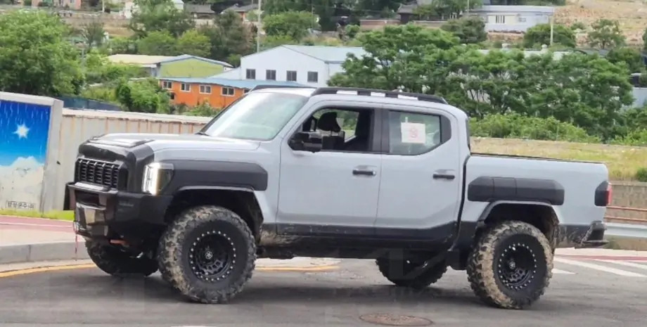 The new body-on-frame Kia Tasman 2025 pickup: an extreme off-road version