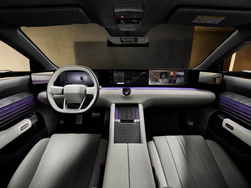 The AUDI E5 Sportback unveiled in China: a range of up to 773 km, a 10-minute charge and a 59-inch LED screen